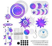 Lot de 65 moules en silicone en forme de soleil pour carillons éoliens-En silicone époxy-Pour bricolage, porte-clés, boucles d'oreilles, pendentifs, sac, étui de téléphone, décorations d'intérieur.