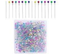 Lot de 650 épingles à tête ronde en verre - En acier inoxydable - Pour travaux manuels, couture, bijoux, décoration - Multicolore