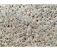Lot de 6500 perles de rocaille en verre de 2 mm - Couleur métallique - 11/0 - Pour enfants - Couleur : argenté poli
