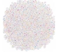 Lot de 6500 perles de rocaille en verre transparent de 2 mm - 4 couleurs - 11/0 - Pour enfants - Couleurs au choix (Crystal AB)