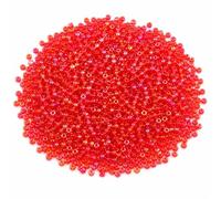 Lot de 6500 perles de rocaille en verre transparent de 2 mm, lot de 4 couleurs, 11/0, perles pony pour enfants, couleurs au choix (rouge à l'arrière)