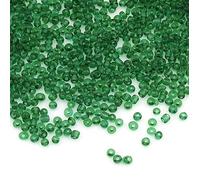 Lot de 6500 perles de rocailles en verre transparent de 2 mm - 17 couleurs - 11/0 - Perles poney - Mini perles transparentes pour enfants - Vert sapin