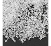 Lot de 6500 perles de rocailles en verre transparent de 2 mm - 17 couleurs - 11/0 - Perles poney - Mini perles transparentes pour enfants - Blanc