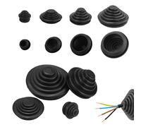 Lot de 66 passe-câbles étanches en caoutchouc pour câbles de 10 mm/20 mm/25 mm/30 mm, tour en caoutchouc pour câbles, fils, connecteurs, appareils électriques (noir)