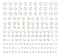 Lot de 660 perles autocollantes demi-rondes colorées et blanches à dos plat pour maquillage, maquillage, téléphone, loisirs créatifs, fabrication de cartes, scrapbooking (4 feuilles)