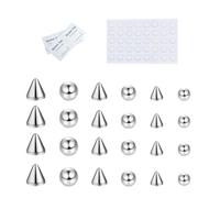 Lot de 68 anneaux pratiques en acier inoxydable sans piercing pour sourcils et lèvres - Portable pour une transformation facile des styles - Bijoux de corps en acier inoxydable, taille unique, Comme