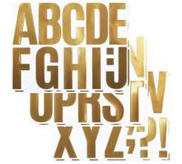 Lot de 68 autocollants en forme de lettres - 6 feuilles de 10,2 cm - En vinyle - Grandes lettres - Pour boîte aux lettres, bricolage et bricolage - Résistant aux intempéries - Doré