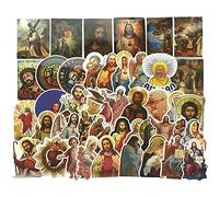 Lot de 68 Autocollants Jésus, Autocollants Chrétiens Esthétiques, Croix Religieuse, Autocollants Imperméables pour Téléphone, Bouteille D', Bagages, Ordinateur Portable