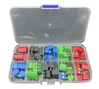 Lot de 68 bornes à vis KF301 2P/3P, grille de 5,0 mm, bloc de terminaux PCB 6 A 150 V pour Arduino pour Raspberry Pi, 18-26 AWG, bleu, vert, noir, multicolore