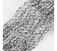Lot de 68 perles en verre à facettes, 10 mm, avec trou, perles à facettes, en cristal de verre, à enfiler, pour travaux manuels, bracelets, colliers, boucles d'oreilles, bijoux - Blanc B