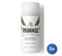 Lot De 6x Proraso Mousse À Raser 300 Ml Blanche Sensi Made In Italy