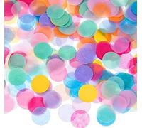 Lot de 7 000 confettis multicolores - Grands confettis de mariage pastel multicolores ronds - 60 g - Pour ballons, boîte cadeau, décoration pour anniversaire, fête, mariage, anniversaire