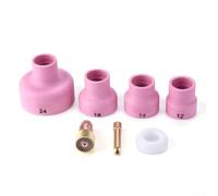 Lot de 7 accessoires de soudage TIG WP9/20 - Buse en céramique - Lentille à gaz - Tasse de protection en céramique - Pour WP9/20/25 - Pour brûleur TIG - 7 pièces - Pour soudeur TIG - Avec lentille à
