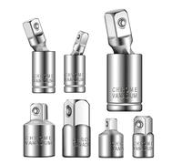 Lot de 7 adaptateurs de douilles multifonctions avec joints généraux de réparation manuelle pour un changement facile entre 0,5 3/8 1/4