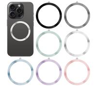Lot de 7 aimants pour téléphone portable Magsafe - Anneau magnétique pour téléphone portable - En acier inoxydable - Anneau adhésif sans fil - Compatible avec 7 couleurs