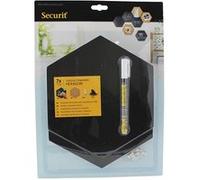 SECURIT - Ensemble 4 Tableaux Noirs + 3 Tableaux en Liège + Marqueur à Craie Liquide + Epingles - Ardoises Double Face - Dimension de Chaque Tableau 15,5 x 18 cm