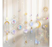 Lot de 7 Attrape Soleil Cristal, Suncatcher Prismes en Cristal à Suspendre Pendentif de Jardin pour Décoration de Maison Bureau Fenêtre