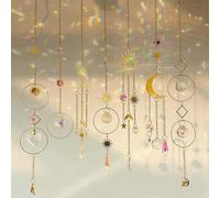 Lot de 7 attrape-soleil en cristal - Décoration de fenêtre - Arc-en-ciel - Attrape-soleil - Lune - Pour fenêtre, maison, jardin, sapin de Noël, fête, mariage