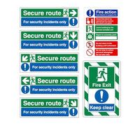 Lot de 7 autocollants de sécurité pour les voies de fuite, pour l'intérieur et l'extérieur, les écoles, les bureaux, les garages, les couloirs, les entrepôts, les couloirs, les couloirs, les couloirs