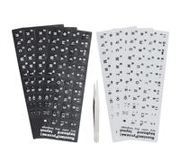 Lot de 7 autocollants pour clavier russe, autocollants cyrilliques, autocollants universels russes, adaptés à tout clavier standard, autocollants de clavier russe (4 noirs, 3 blancs) avec 1 pince à