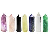 Lot de 7 baguettes en cristal de guérison des chakras - Prisme à facettes - Pour Reiki - Chakra - Méditation - Thérapie - Décoration