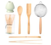Lot de 7 balais à matcha avec accessoires pour matcha, cuillère, spatule à thé, fouet, porte-fouet, porte-fouet, clip pour filtre à matcha, whisky, matcha traditionnel, pour les amateurs de thé
