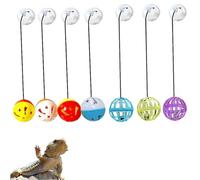Lot de 7 balles d'enrichissement interactives pour lézards, balles colorées avec ventouses pour la pratique de la chasse, accessoires de dragon barbu pour geckos et caméléons | 7 Pi