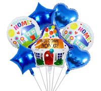 Lot de 7 ballons tridimensionnels en film d'aluminium pour la bienvenue à la maison et les fêtes de Noël