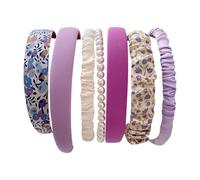 Lot de 7 bandeaux multi-styles avec fleurs et perles - Motif floral - Bandeau rembourré en tissu uni - Accessoires pour cheveux mignons - Violet