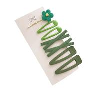 Lot de 7 barrettes à cheveux en forme de fleur pour femme et fille - Décoration élégante - Vert