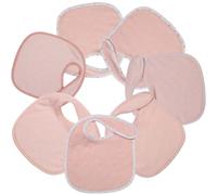Lot de 7 bavoirs de naissance à velcro roses