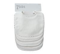 Lot de 7 bavoirs double épaisseur pour bébé en coton doux et absorbant (white)