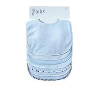 Lot de 7 bavoirs double épaisseur pour bébé en coton doux et absorbant (white) (blue-waterproof)