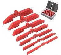 Lot de 7 blocs de jauge en aluminium pour le travail du bois, installation avec repères de règle de 1/16" à 2,5 cm par incréments de 0,6 cm, compatible avec routeur T (rouge)