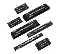 Lot de 7 blocs de ponçage noirs en EVA pour une utilisation humide et sèche, kit de ponçage flexible pour le travail du bois, la carrosserie, la maison et le jardin, compatibles avec différentes
