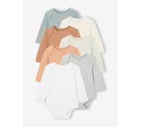 Lot de 7 bodies manches longues ouverture US bébé BASICS multicolore 3M(60CM)