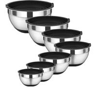 Lot de 7 Bols Mélangeurs Inox - Acier Inoxydable Empilables avec Couvercles Hermétiques - Set Cuisin CASSETTE RECHARGE POUR SEBUMET