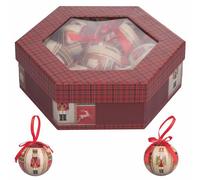 Lot de 7 Boules de Noël avec nœud en polystyrène expansé Ø7,5 cm Santa's House