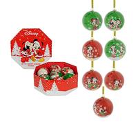Lot de 7 boules de Noël Mickey et Minnie Mouse - Décorations pour sapins de Noël
