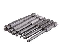 Lot de 7 boules de tournevis à billes magnétiques robustes 1/4" HEX SHANK 2/25/3/5/6/8 mm 65 mm, vis de verrouillage précisément, tournevis manuel, perceuse électrique, acier