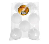 Glorex polystyrène Blanches-Diamètre : Environ 10 cm-Lot de 7 Boules pour Bricolage et décoration Polyvalents, Blanc