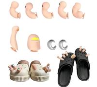 Lot de 7 breloques amusantes pour orteils Cr/Os, décorations de chaussures d'orteils, décoration 3D pour gros orteil, ensemble d'accessoires de chaussure à bras et stylo, breloque réaliste To/e Sh/oe