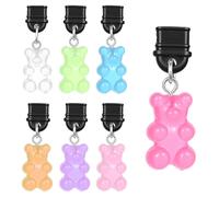 Lot de 7 breloques anti-poussière de type C - Ours mignon qui brille dans le noir - Compatible avec port de charge de type C/USB C, accessoires de liseuse électronique, cadeau pour les amateurs de