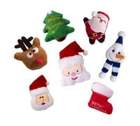 Lot de 7 broches de Noël brodées en peluche, Père Noël, bonhomme de neige, renne, sapin de Noël, décoration de vacances