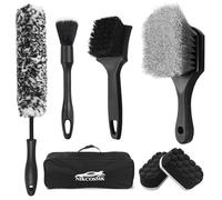 Lot de 7 brosses pour Roues, brosses de Nettoyage pour pneus, Brosse de Nettoyage pour Jantes à Poils Doux, Tampon applicateur de Brillance des pneus, brosses de Nettoyage de Roue de Voiture, brosses