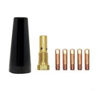 Lot de 7 buses de soudage en cuivre pour soudeur MIG, buse de torche sans flux de gaz avec embouts 0,6 mm-,2 mm, compatible avec Easy MIG120/140/160, MB14AK (1,2 mm)