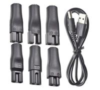 Lot de 7 Câbles D'Alimentation 5V avec Adaptateur USB pour Tondeuses à Cheveux, Tondeuses à Barbe, Rasoirs et Appareils de Beauté Él