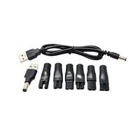 Lot de 7 câbles d'alimentation avec chargeur de rechange 5 V, adaptateur USB pour tondeuse à cheveux, barbe, rasoir, instruments de beauté, lampes de bureau, purificateur d'air (noir, 100 cm)