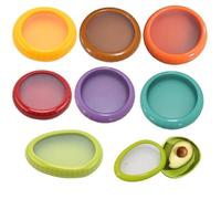 Lot de 7 capsules élastiques fraîches en silicone pour avocat, oignon, citron, tomate