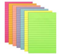 Lot de 7 carnets de notes lignés, 10,2 x 15,2 cm, grands blocs auto-adhésifs super adhésifs aux couleurs brillantes pour le bureau, l'école et la maison, 50 feuilles/bloc
